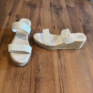 BOGO NWOT white wedge sandals